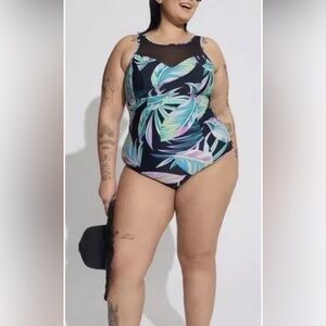 Torrid NWT Wireless Mesh High Neck One Piece Swimsuit Size 5